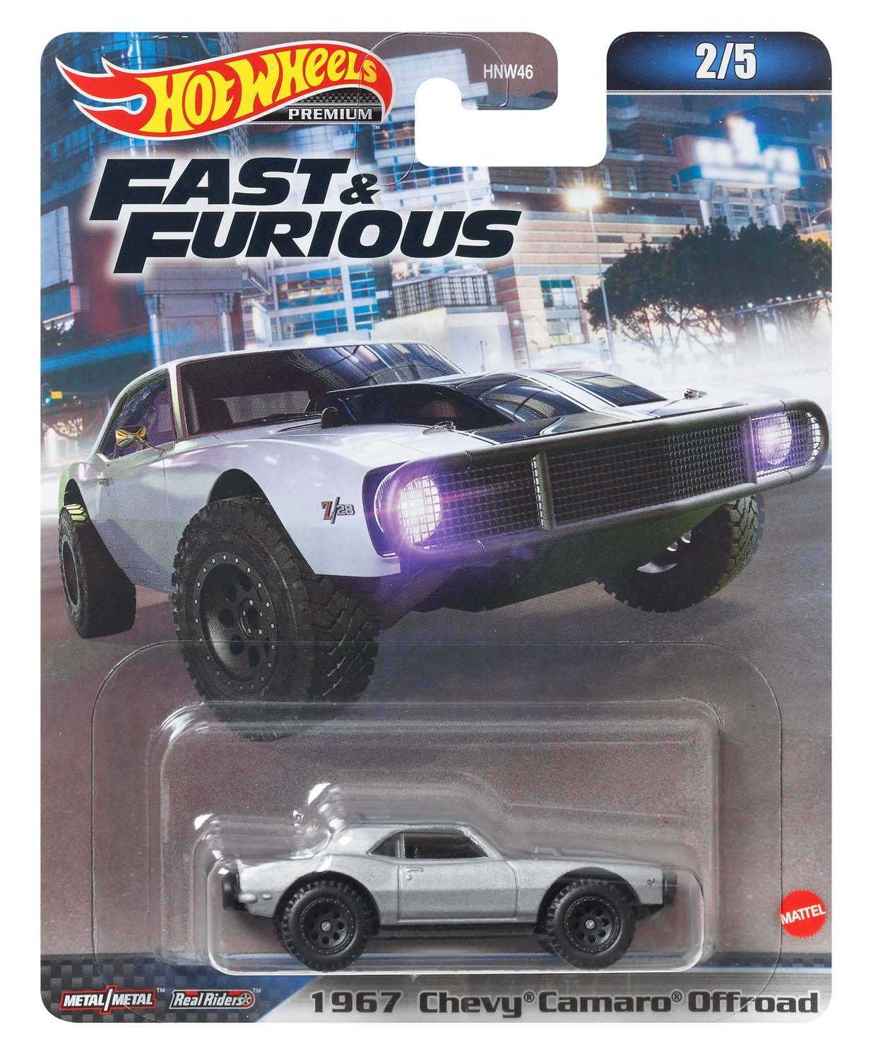Mattel HNW46; HNW47 - Hot Wheels Premium Fast & Furious 1967 Chevrolet Camaro Offroad
