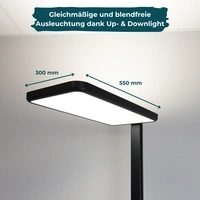 LUXULA LED-Büro-Stehleuchte, EEK: G, 100 W, 7000 lm, 4000K, schwarz LUXULA LED-Büro-Stehleuchte, EEK: G, 100 W, 7000 lm, 4000K, schwarz