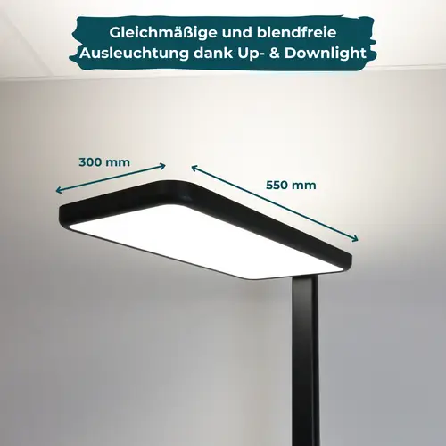 LUXULA LED-Büro-Stehleuchte, EEK: G, 100 W, 7000 lm, 4000K, schwarz LUXULA LED-Büro-Stehleuchte, EEK: G, 100 W, 7000 lm, 4000K, schwarz
