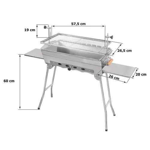 Mangal Ideal Edelstahl 2 mm rostfrei Schaschlik Grill Rost verstellbar Mangal Ideal Edelstahl 2 mm rostfrei Schaschlik Grill Rost verstellbar