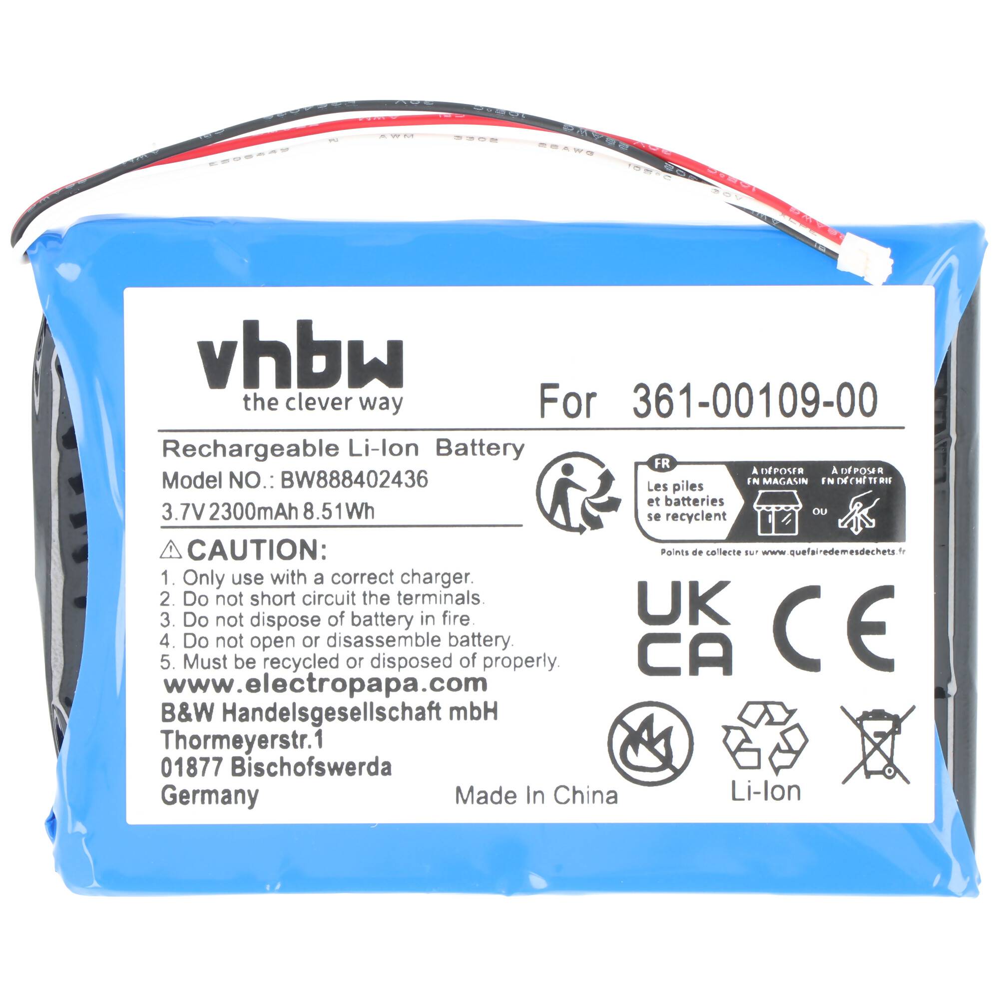 Akku passend für GPS Garmin Overlander, Akku 361-00109-00, 3.7V Li-Ion 2300mAh