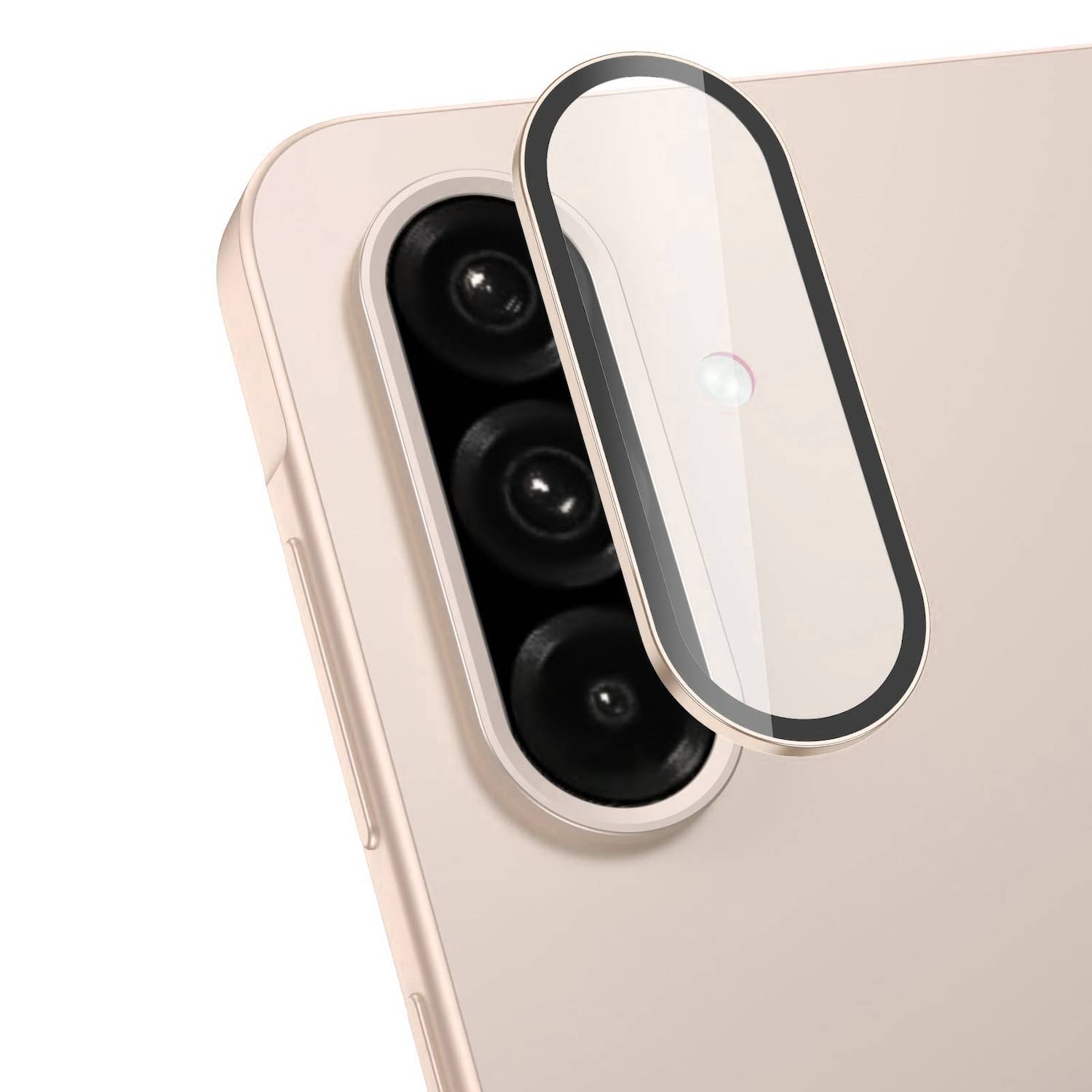 Für Samsung Galaxy A26 / A36 / A56 Aluminium Schutz Ring Kamera + H9 Tempered Hart Glas Gold