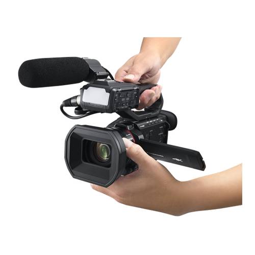 PANASONIC AG-CX20 - 4K 10-Bit 60p Camcorder (3,5“ Touchscreen | OLED-Viewfinder | 25mm Weitwinkel | NDI HX2 | WiFi)