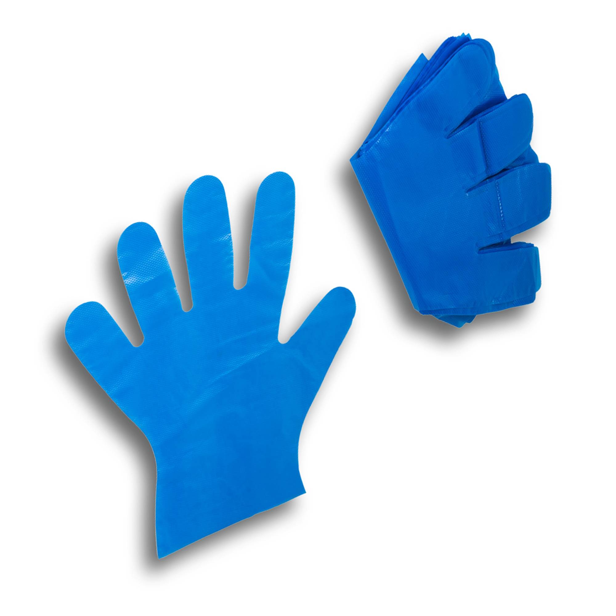 5000x Einweg Handschuh Poly Handschuhe gehämmert kurz blau Lebensmittelhygiene Gastronomie Reinigung Einmalhandschuhe