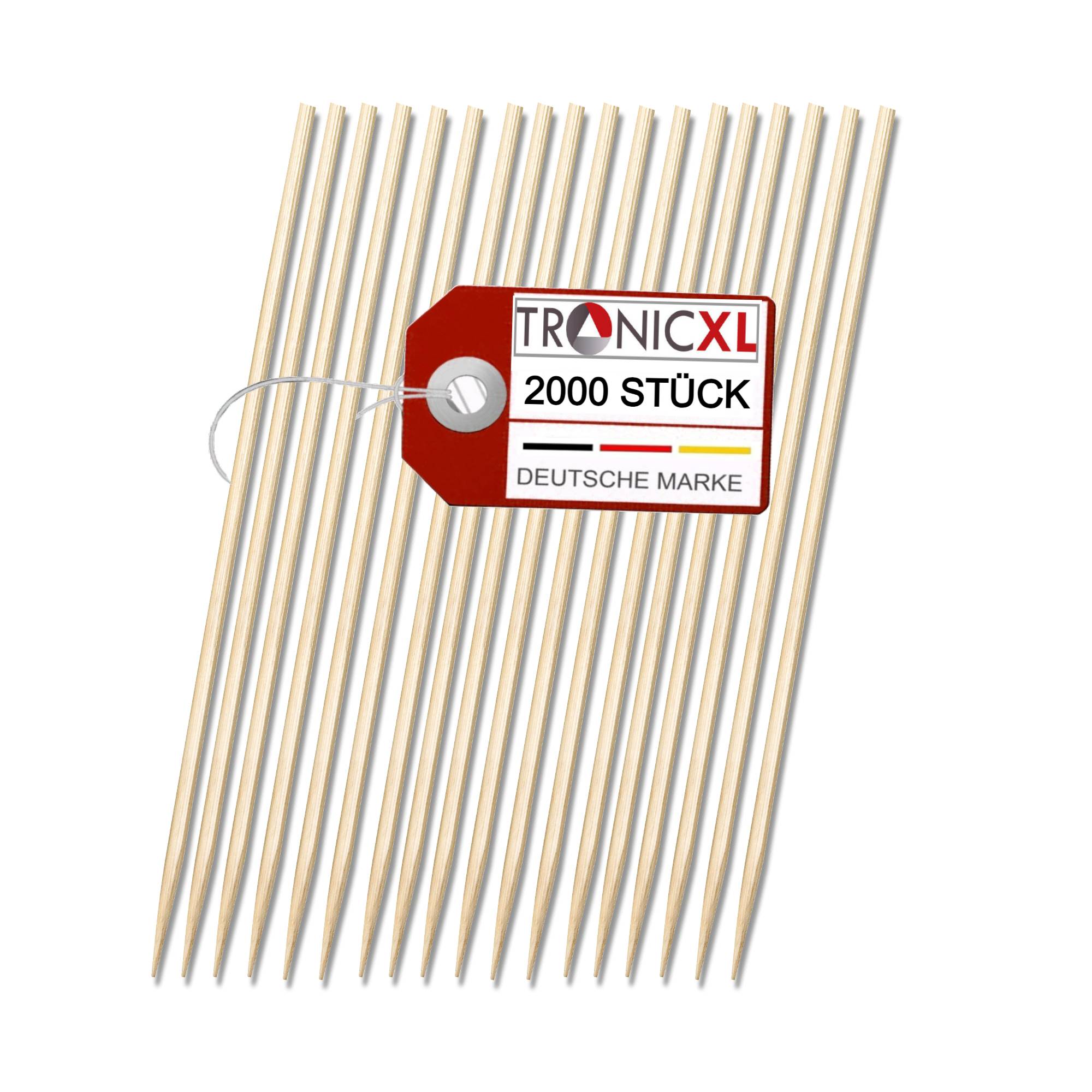 2.000x Bambusspieß 190x3mm Holzspieße Schaschlikspieße Holz Bambus Fleischspieß BBQ Grillspieße Party Gastronomie robust