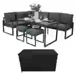 Gartenmöbel Set Anthrazitgrau Aluminium mit Rattan Aufbewahrungsbox Schwarz Gartenmöbel Set Anthrazitgrau Aluminium mit Rattan Aufbewahrungsbox Schwarz