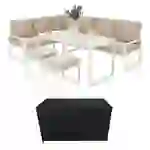 Gartenmöbel Set Weiß Aluminium mit Rattan Aufbewahrungsbox Schwarz Gartenmöbel Set Weiß Aluminium mit Rattan Aufbewahrungsbox Schwarz