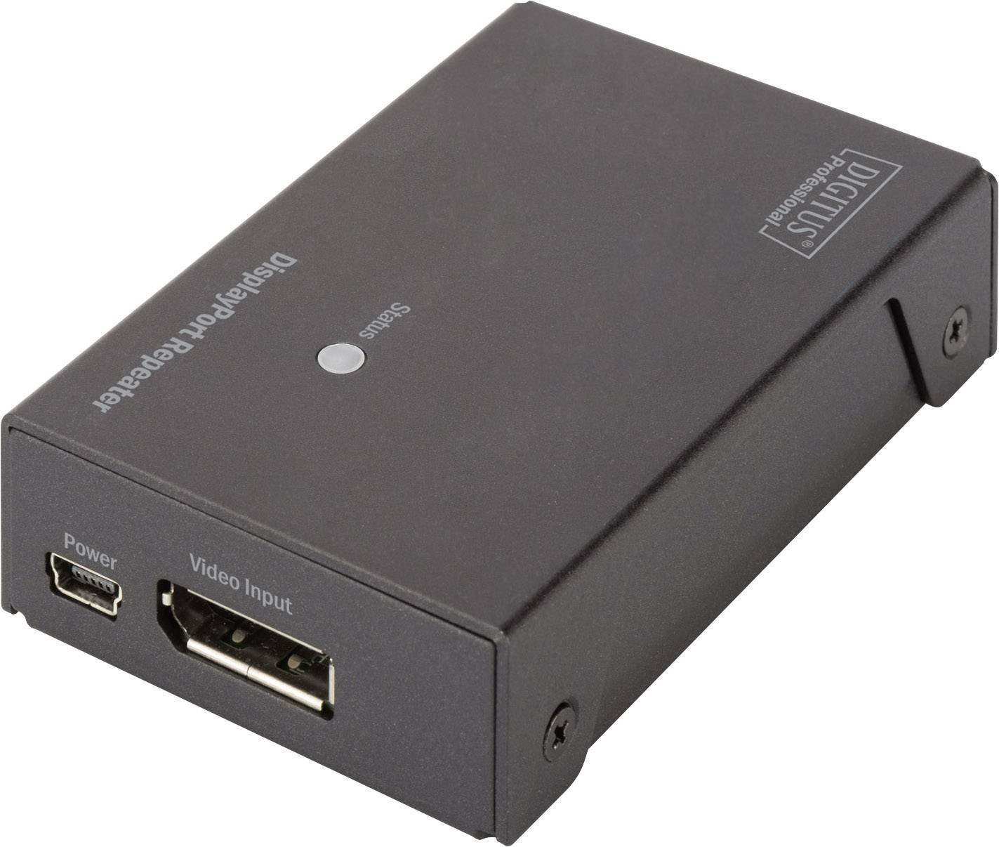 DIGITUS DP-Repeater bis 20m FullHD bis 13m UHD 4K schwarz Multimedia-Technik Displayport-Adapter