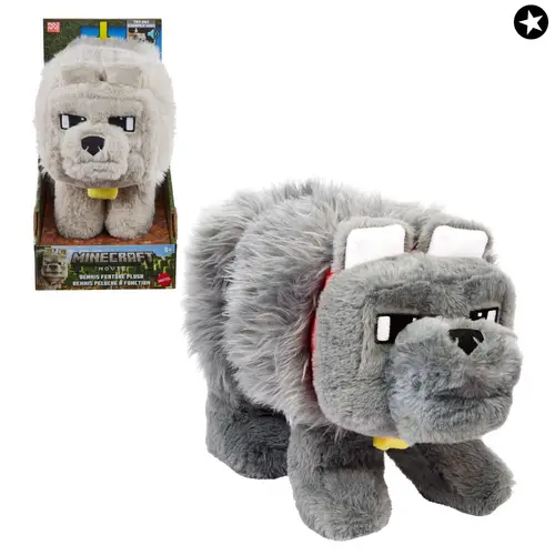 Mattel JKB90 - Minecraft Dennis the Wolf Deluxe Funktionsplüsch Mattel JKB90 - Minecraft Dennis the Wolf Deluxe Funktionsplüsch