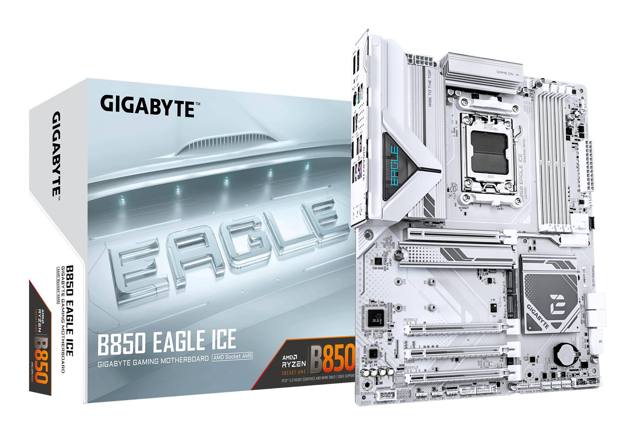 Gigabyte B850 EAGLE ICE - Motherboard - ATX - Socket AM5 - AMD B850 Chipsatz - USB-C 3.2 Gen 1, USB 3.2 Gen 2, USB 3.2 Gen 1 - Gigabit LAN