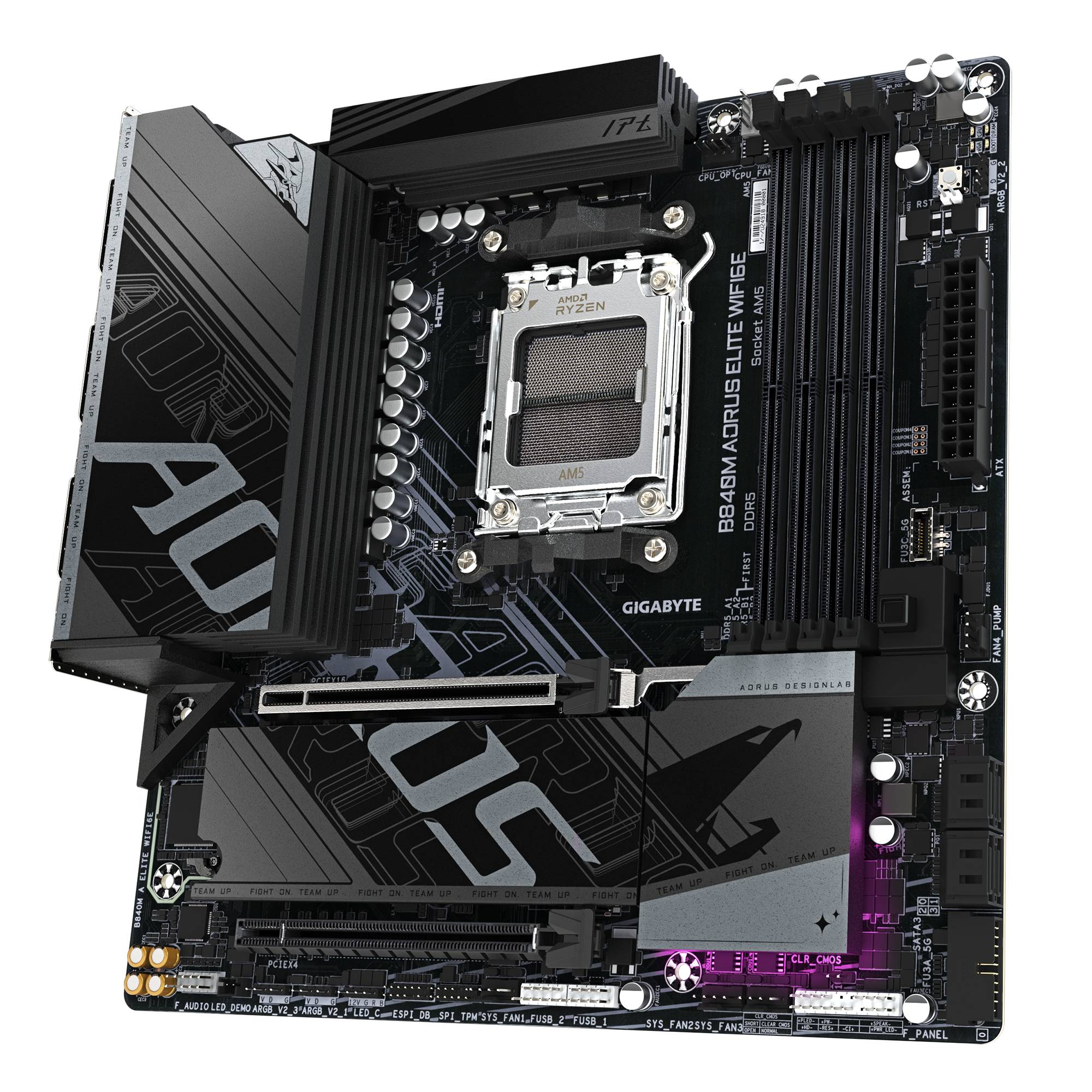 Gigabyte AORUS B840M ELITE WIFI6E - Motherboard - micro ATX - Socket AM5 - AMD B840 Chipsatz - USB 3.2 Gen 2, USB-C 3.2 Gen 1, USB 3.2 Gen 1