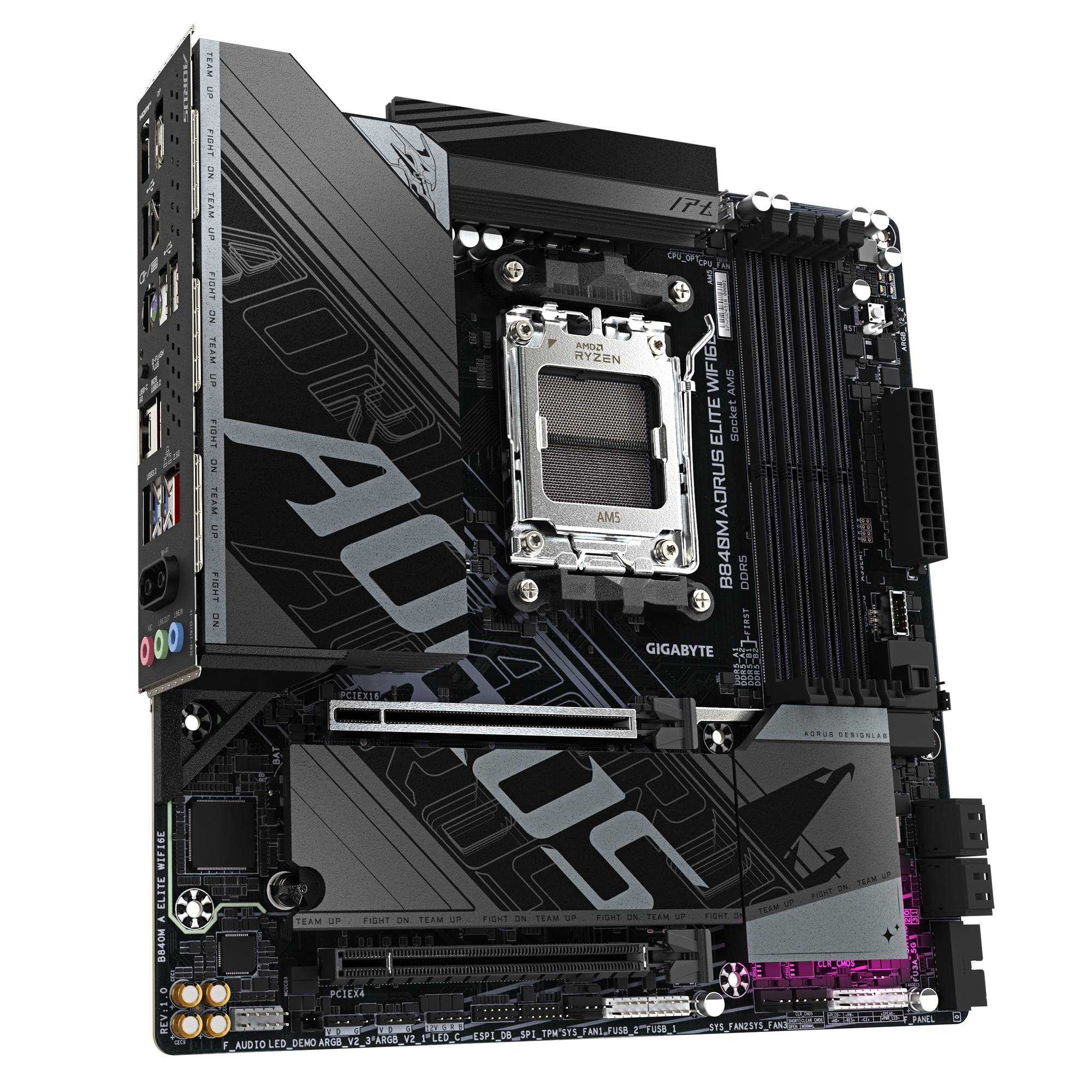 Gigabyte AORUS B840M ELITE WIFI6E - Motherboard - micro ATX - Socket AM5 - AMD B840 Chipsatz - USB 3.2 Gen 2, USB-C 3.2 Gen 1, USB 3.2 Gen 1