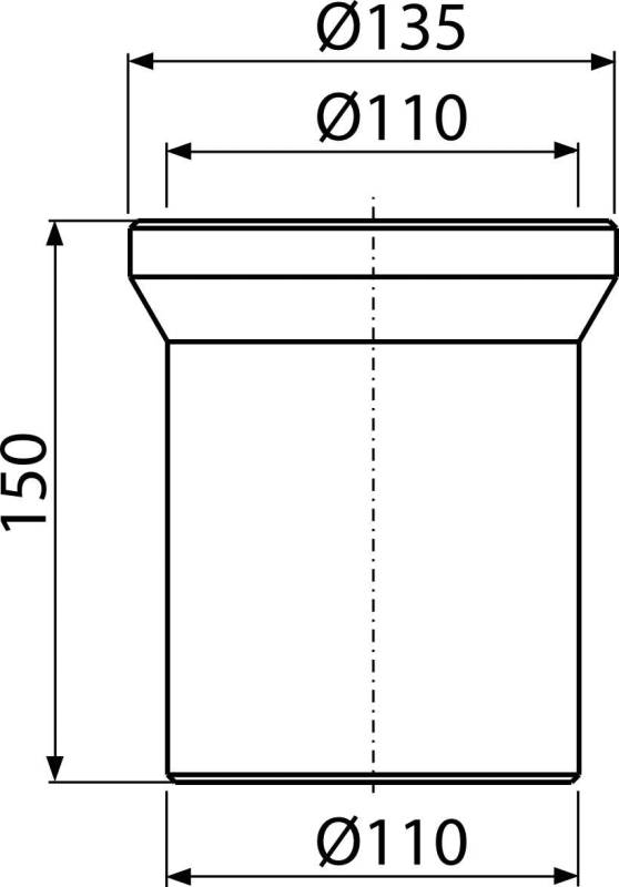 Alcadrain A91-150 WC-Anschlussstutzen 150 mm