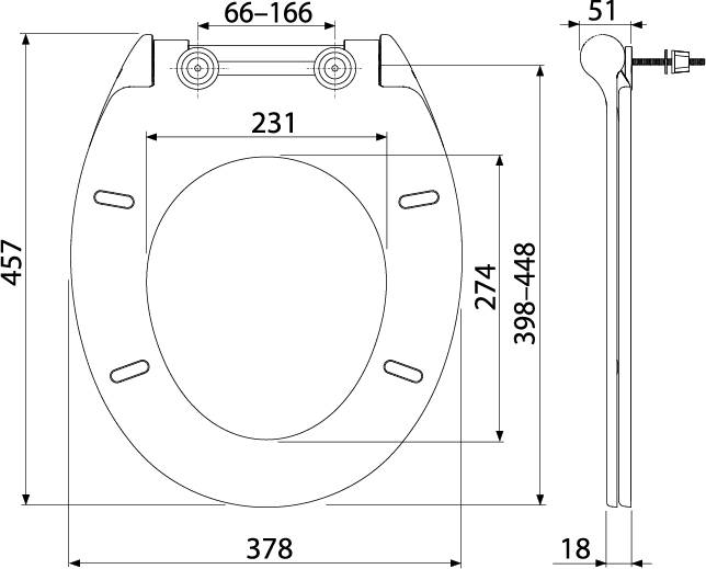 Alcadrain A64SLIM WC-Sitz SLIM SOFTCLOSE, Duroplast