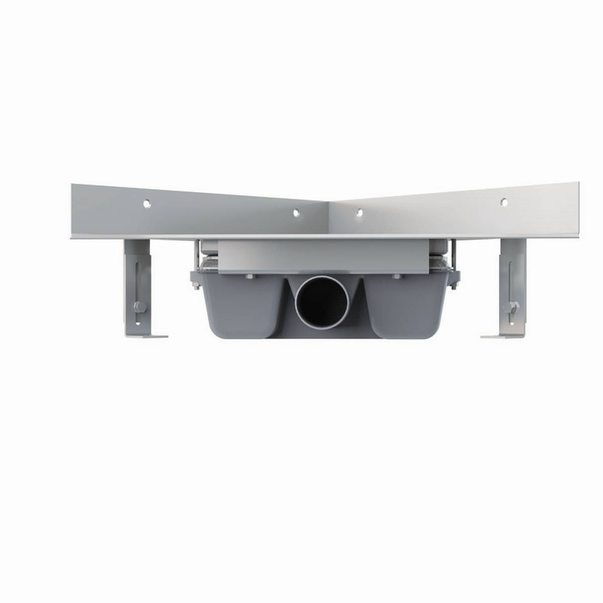 Alcadrain ARZ1 Eckbodenablauf ohne Rand für den perforierten Eckrost