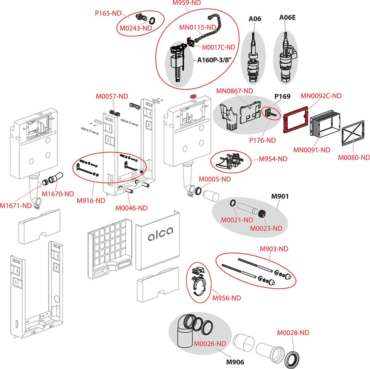 Alcadrain AM115/1000V Renovmodul mit Entlüftungsvorbereitung Vorwandinstallationssystem für Einmauerung