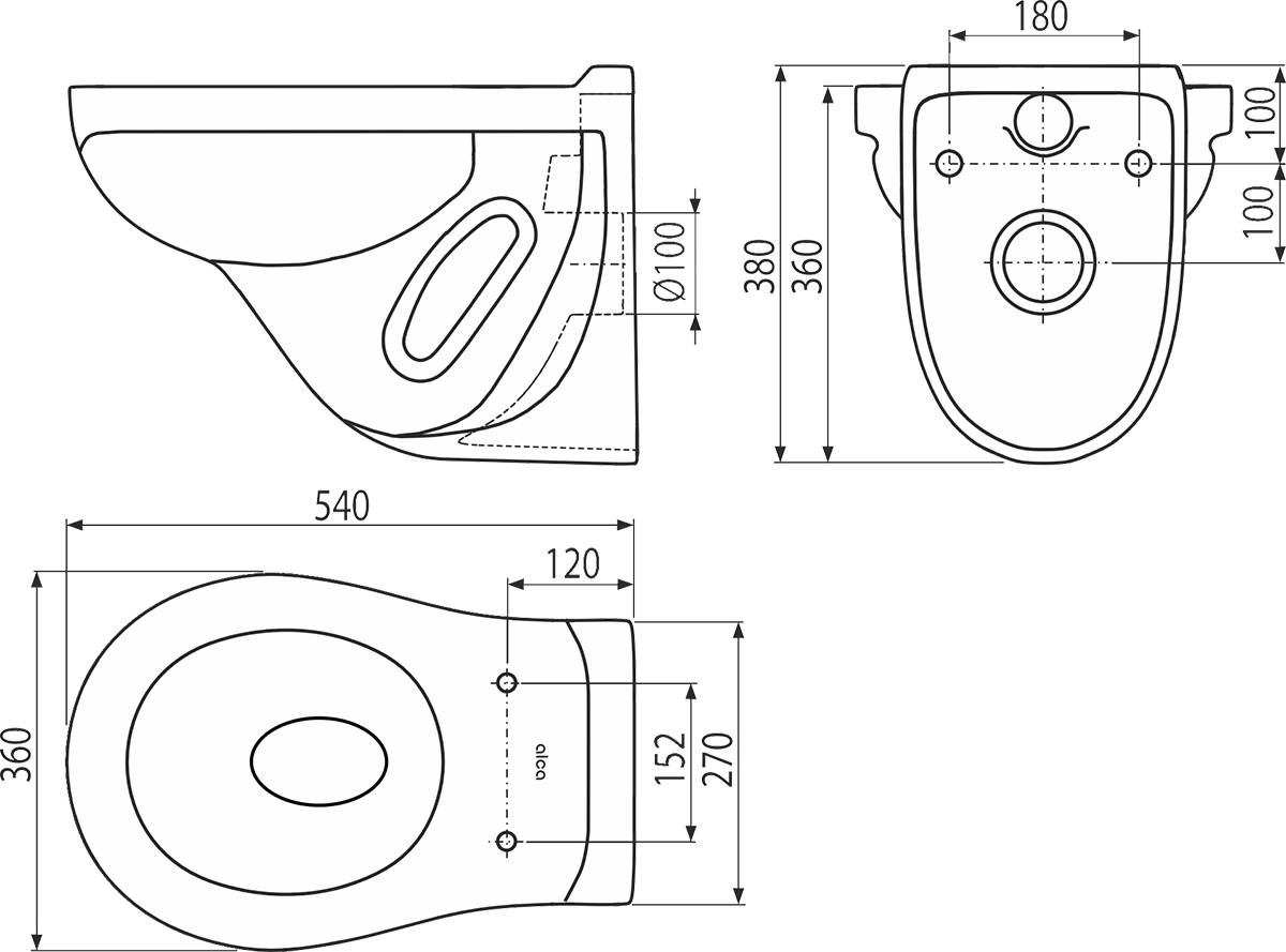alcadrain Wand-WC ALCA