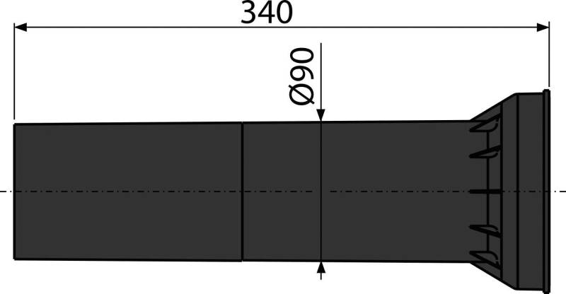 alcadrain M148 Anschlussstutzen für WC 340 mm