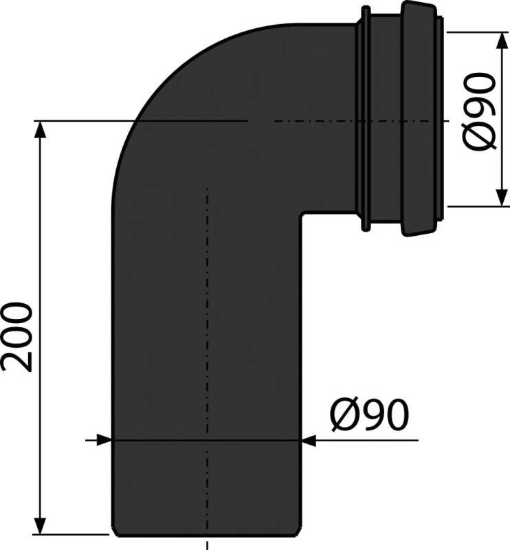 alcadrain M908 coude d'évacuation complet DN90/90
