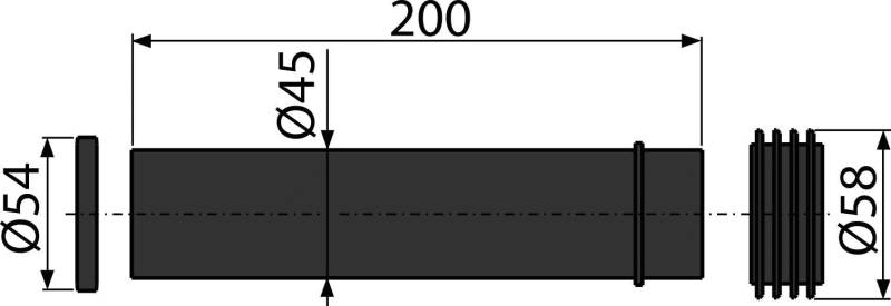 alcadrain M901 Anschlussdichtung + Abflussrohr + Manschette 45×58×25