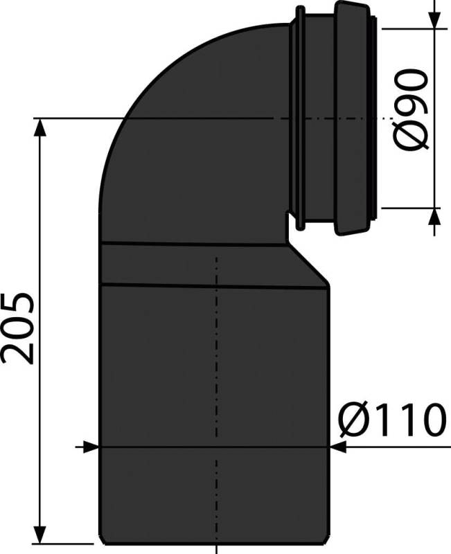 alcadrain M906 Ablaufbogen komplett DN90/110