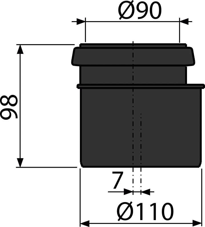 alcadrain M907 Reduktion komplett DN90/110