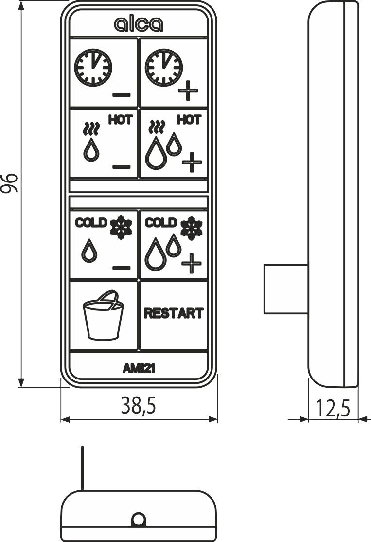 Alcadrain P195 Télécommande pour AM121/1120