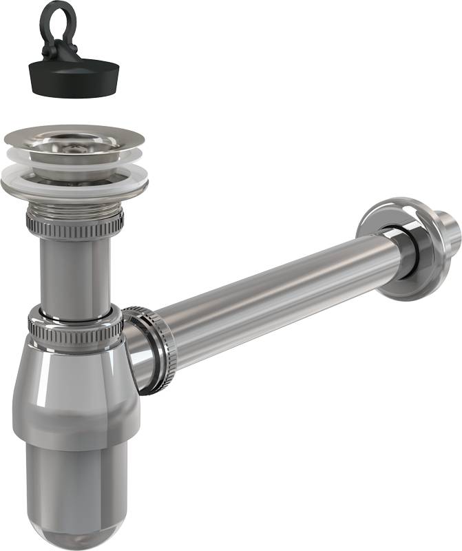 alcadrain Flaschengeruchverschluss für WT Ø32 mit Ablaufventil 5/4", Ganzmetall