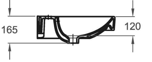 Geberit M100 E-Waschtisch eckige Form 600x480mm weiß