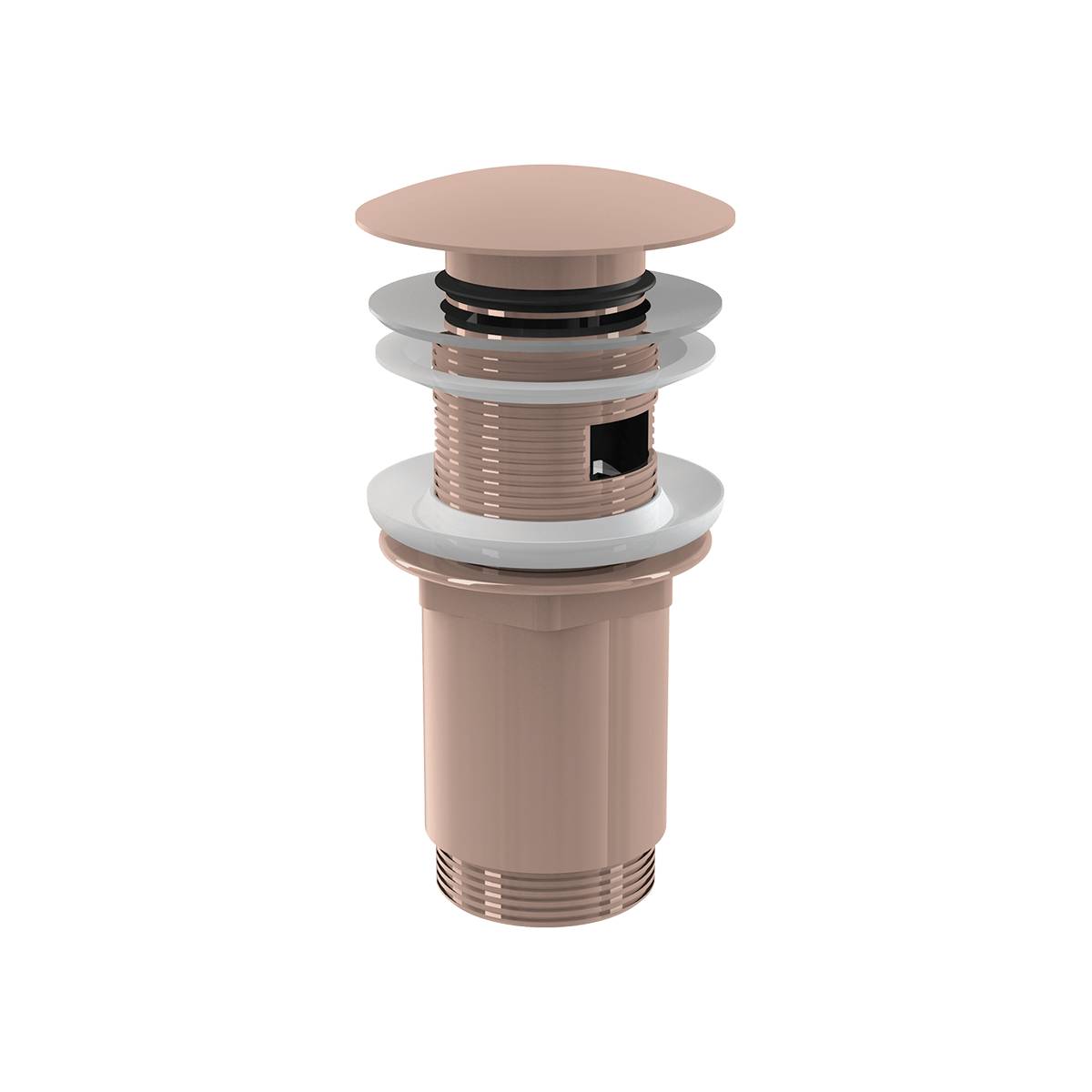 Alcadrain Ablaufventil für die Waschbecken CLICK/CLACK 5/4" Ganzmetal mit Überlauf, großer Stopfen, RED GOLD-Glanz