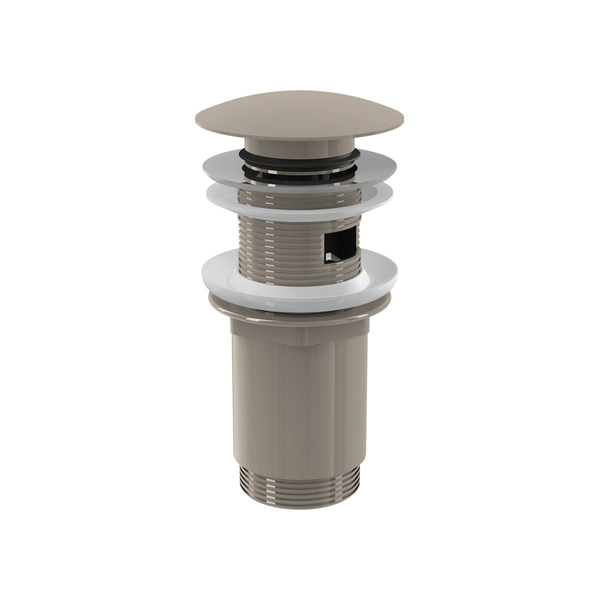 alcadrain Ablaufventil für die Waschbecken CLICK/CLACK 5/4" Ganzmetal mit Überlauf, großer Stopfen, NICKEL-Glanz