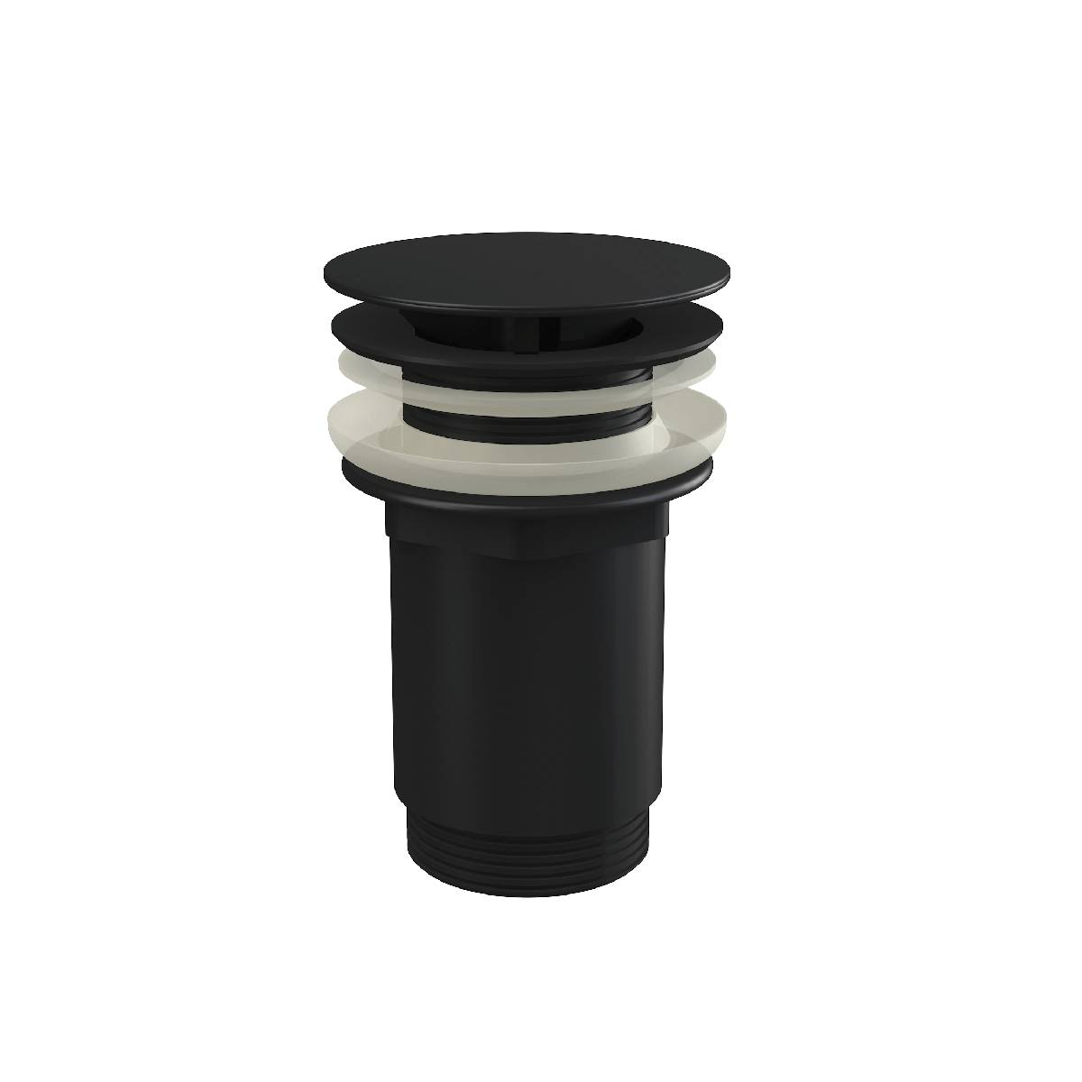 alcadrain valve de vidange pour lavabo 5/4" tout métal, gros bouchon non fermable, pour lavabos sans trop-plein, noir mat