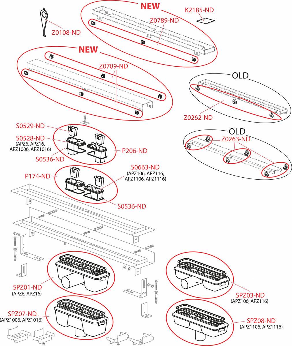 AlcaDrain Edelstahl Duschrinne APZ106 low 650