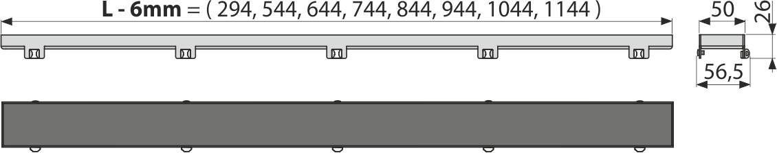 AlcaDrain Duschrost FLOOR für Fliesenverlegung 750 mm