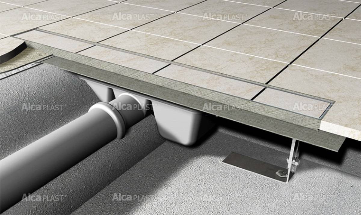 AlcaDrain Duschrost FLOOR für Fliesenverlegung 1050 mm