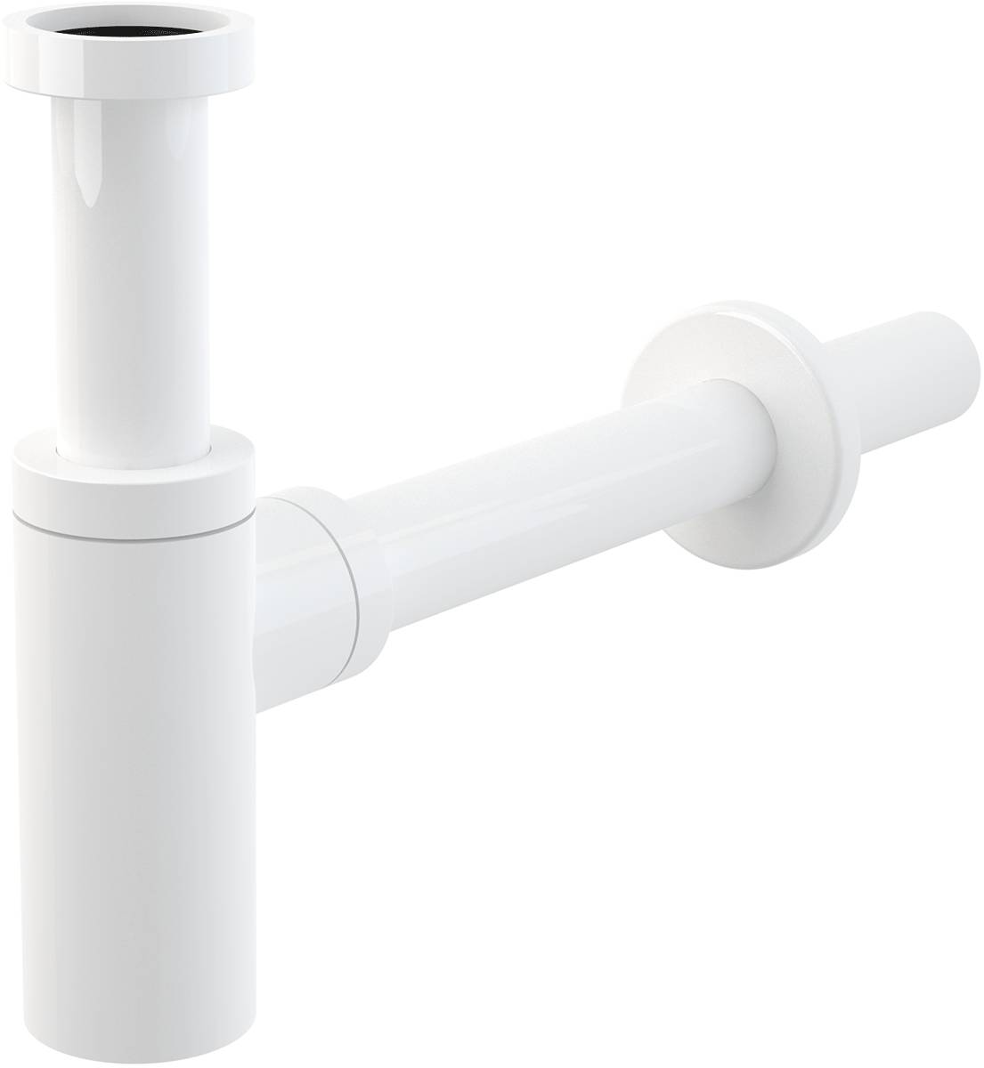 AlcaDrain Design Siphon 1 1/4" rund, Ganzmetall Weiß