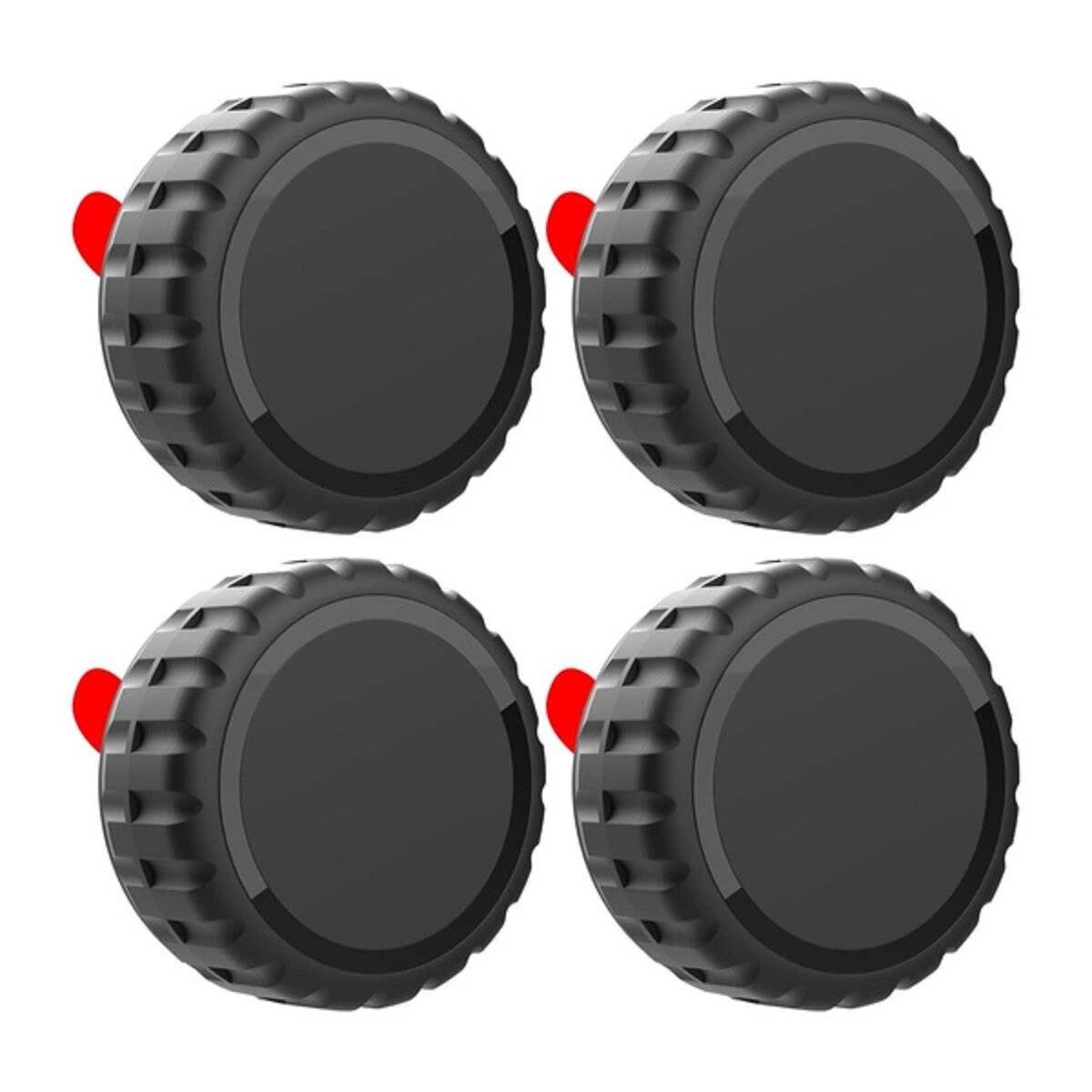 Schutzhülle kompatibel mit Apple AirTag, Anschraubbar, Wasserfest, Selbstklebend - Schwarz - 4 Stück