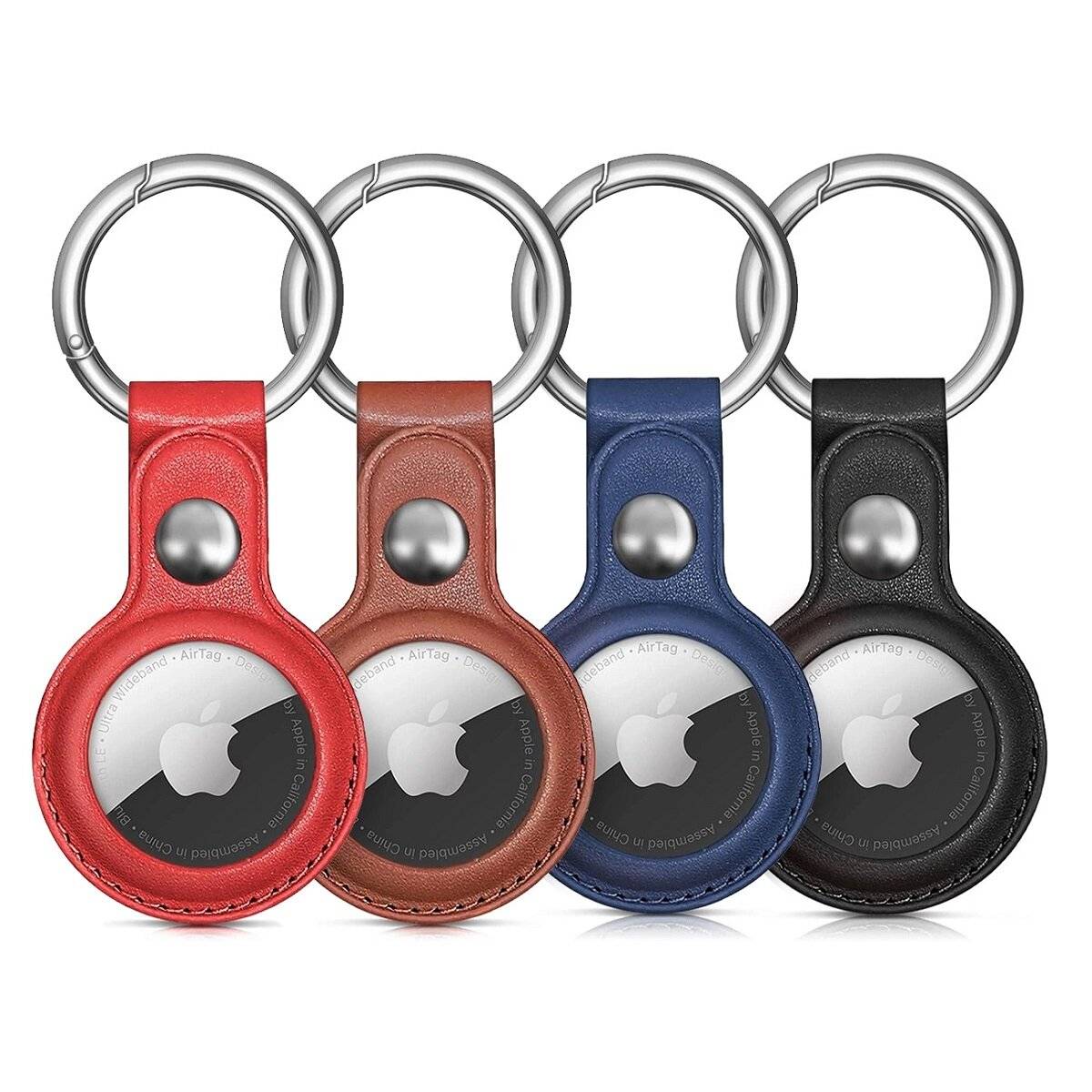 Schutzhülle kompatibel mit Apple AirTag Lederhülle - 4 Stück