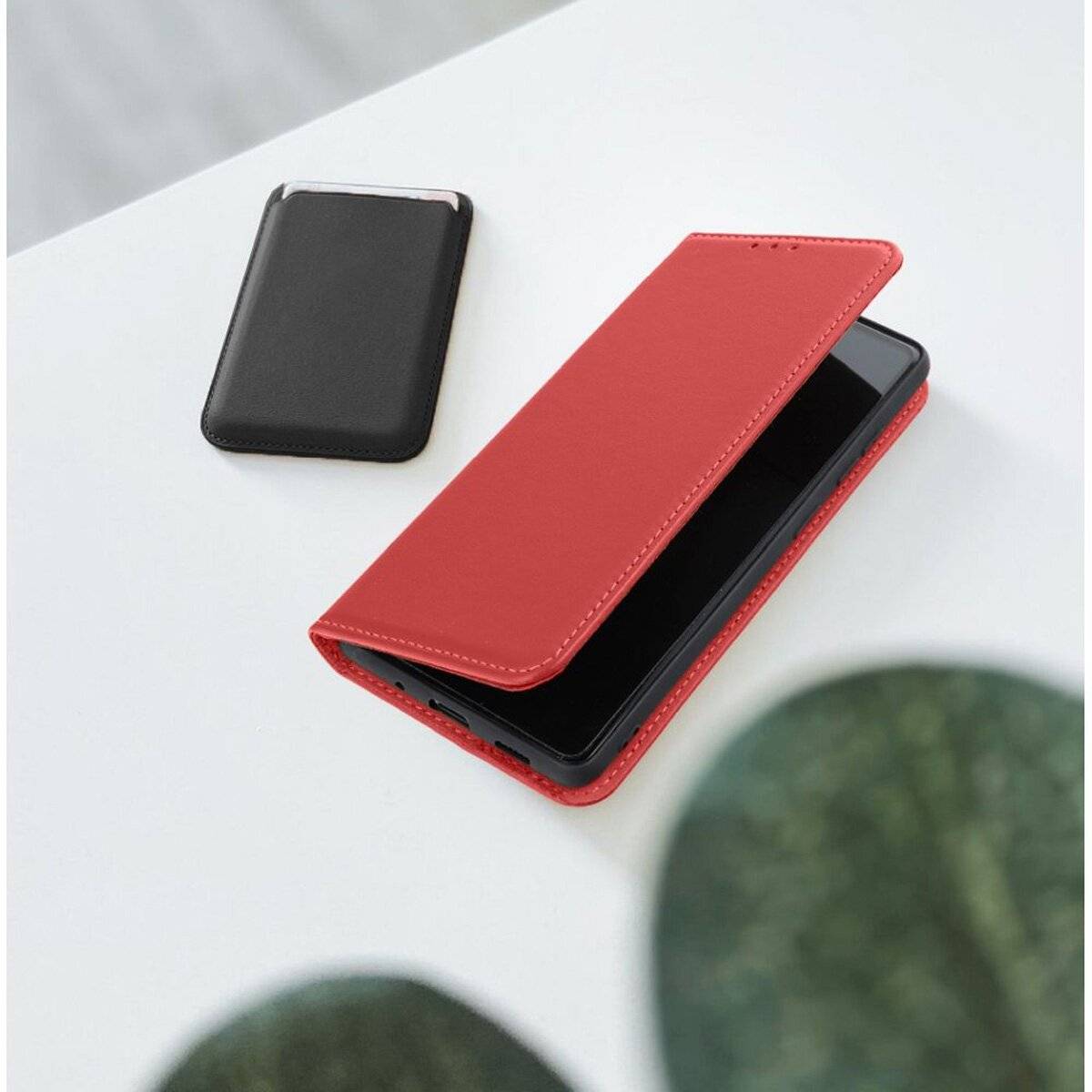 Smart Pro Echt Leder Hülle Tasche Handyhülle kompatibel mit Xiaomi Redmi 15C Rot
