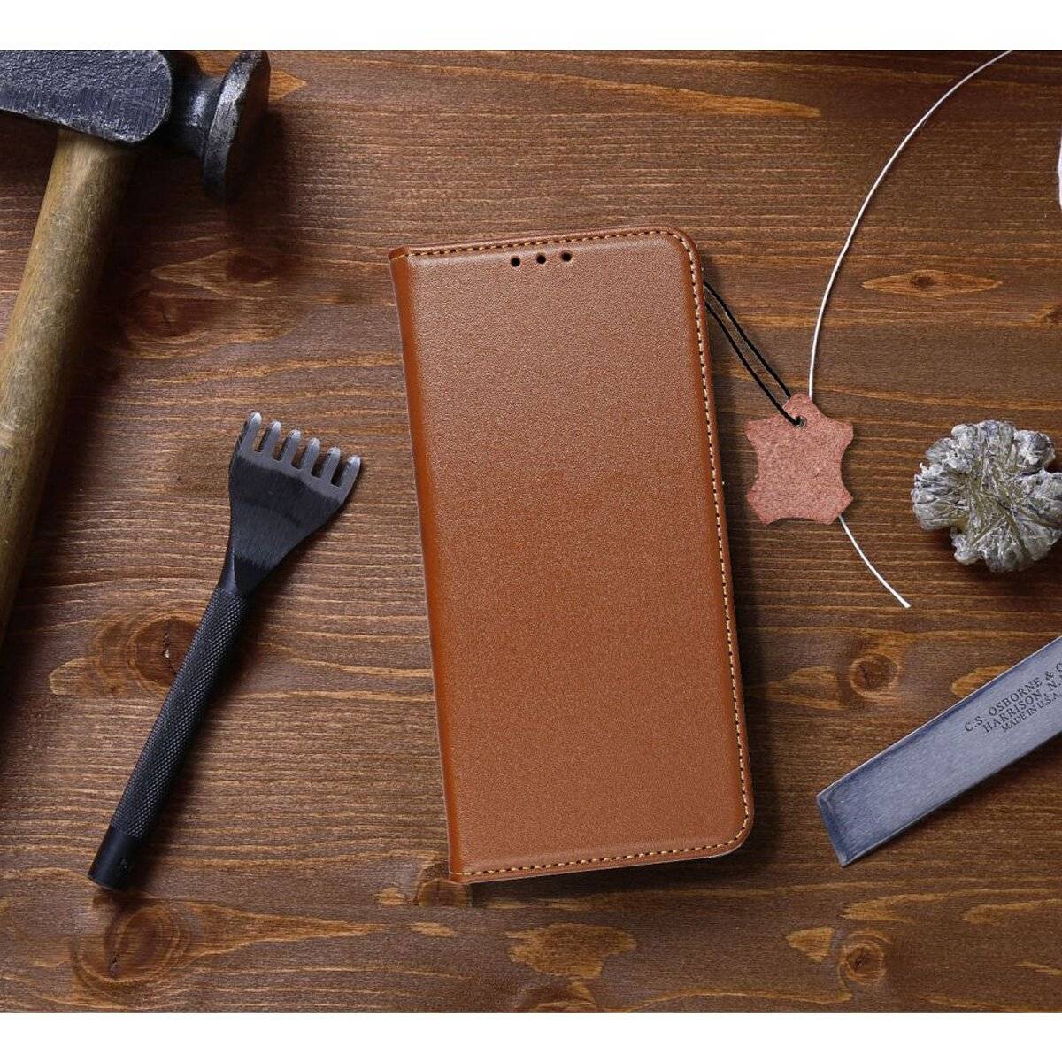 Smart Pro Echt Leder Hülle Tasche Handyhülle kompatibel mit iPhone 17 Pro Braun