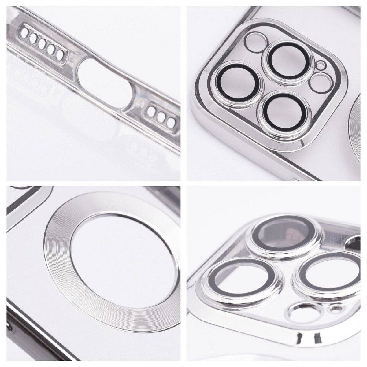 Glam Case – trendige Schutzhülle Handyhülle Bumper kompatibel mit iPhone 17 Pro Max Silber