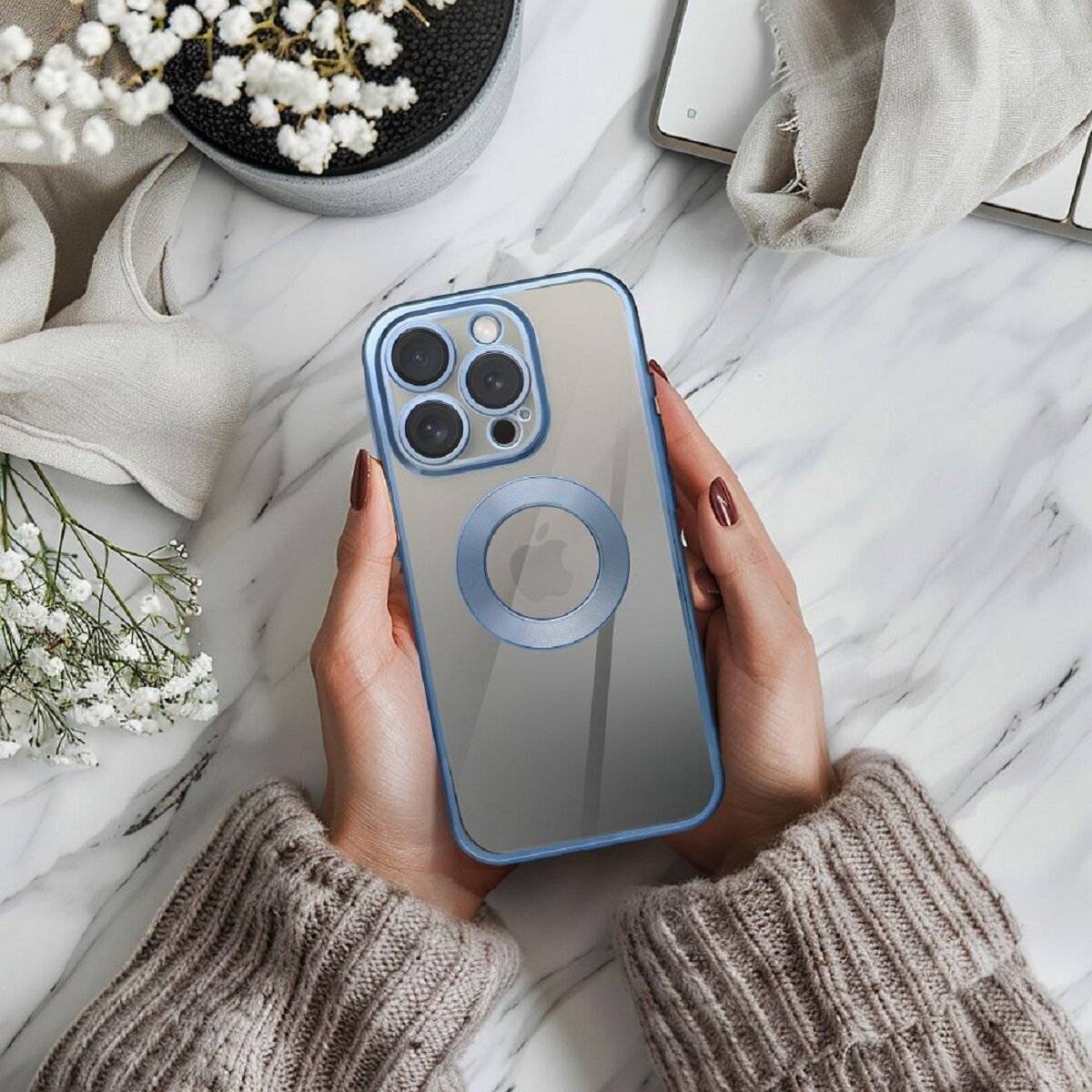 Glam Case – trendige Schutzhülle Handyhülle Bumper kompatibel mit iPhone 17 Air Blau