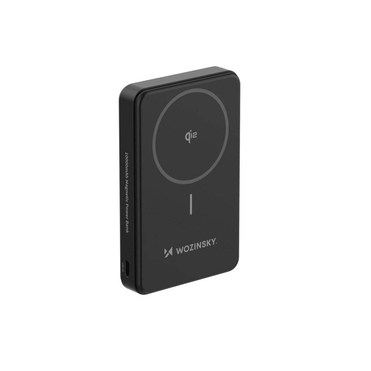 Powerbank Wozinsky WLWP-10KA0Y3S 22,5W PD Qi2 10000 mAh, mit Ständer, 1x USB-A, 1x USB-C Schwarz