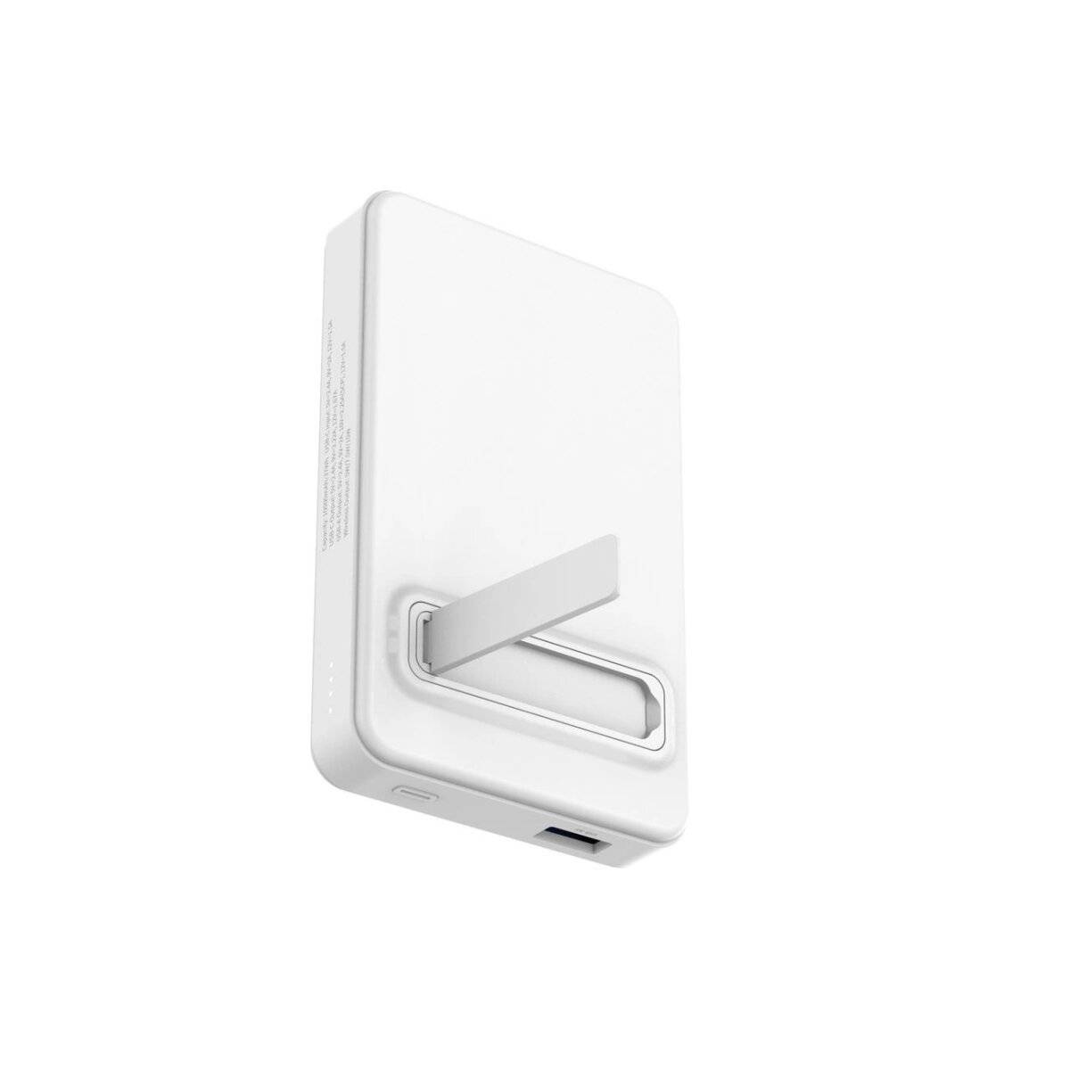 Powerbank Wozinsky WLWP-10KA0Y3S 22,5W PD Qi2 10000 mAh, mit Ständer, 1x USB-A, 1x USB-C Weiß