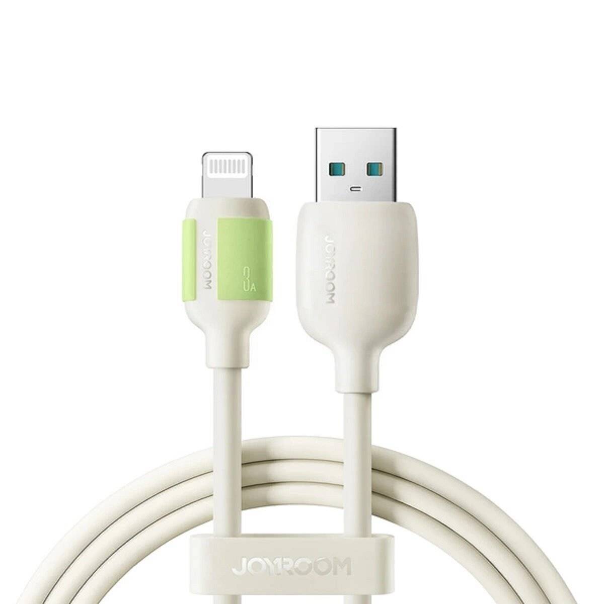 Joyroom S-A53 3A USB-A - Lightning Kabel mit fluoreszierender Spitze - Beige 1,2m