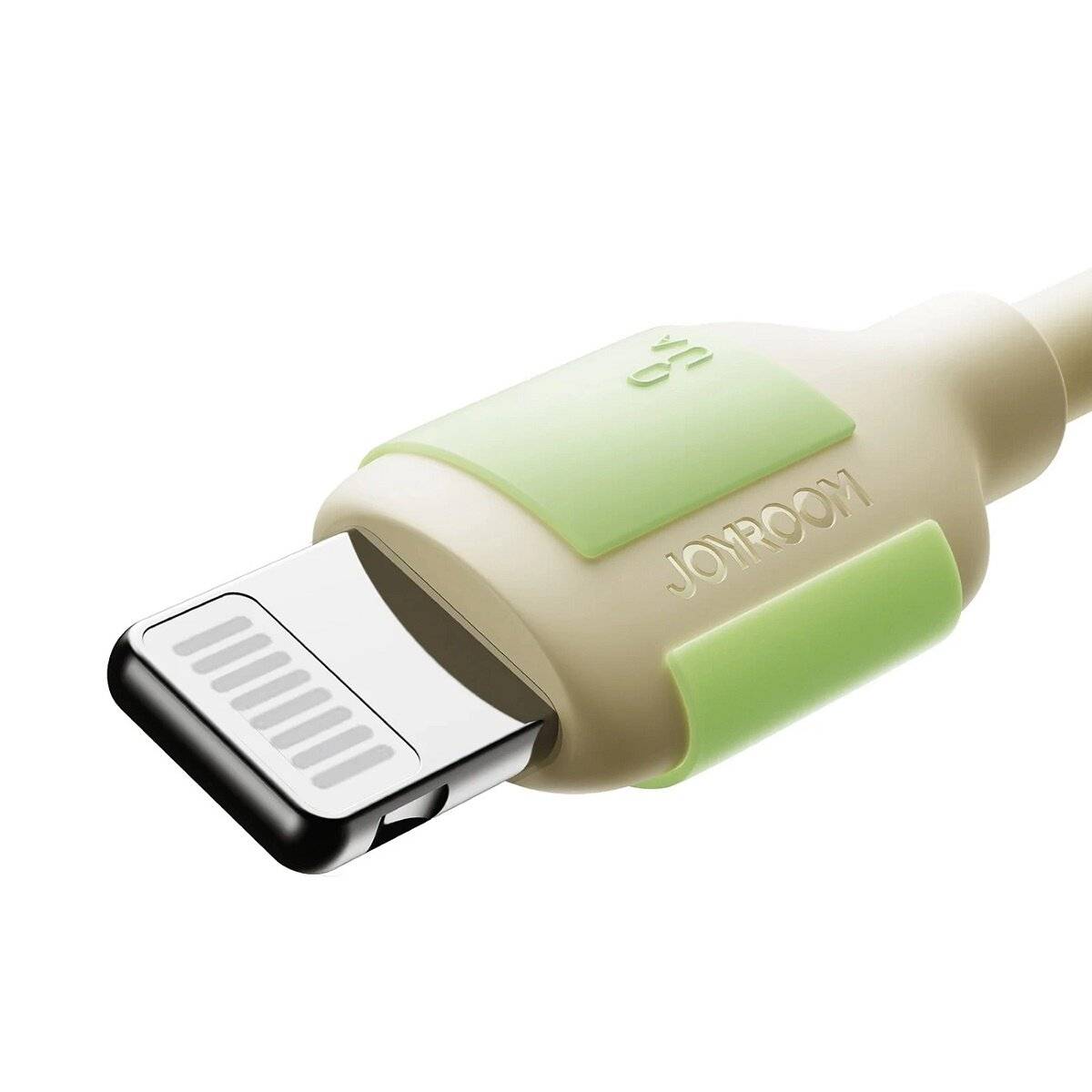 Joyroom S-A53 3A USB-A - Lightning Kabel mit fluoreszierender Spitze - Beige 1,2m