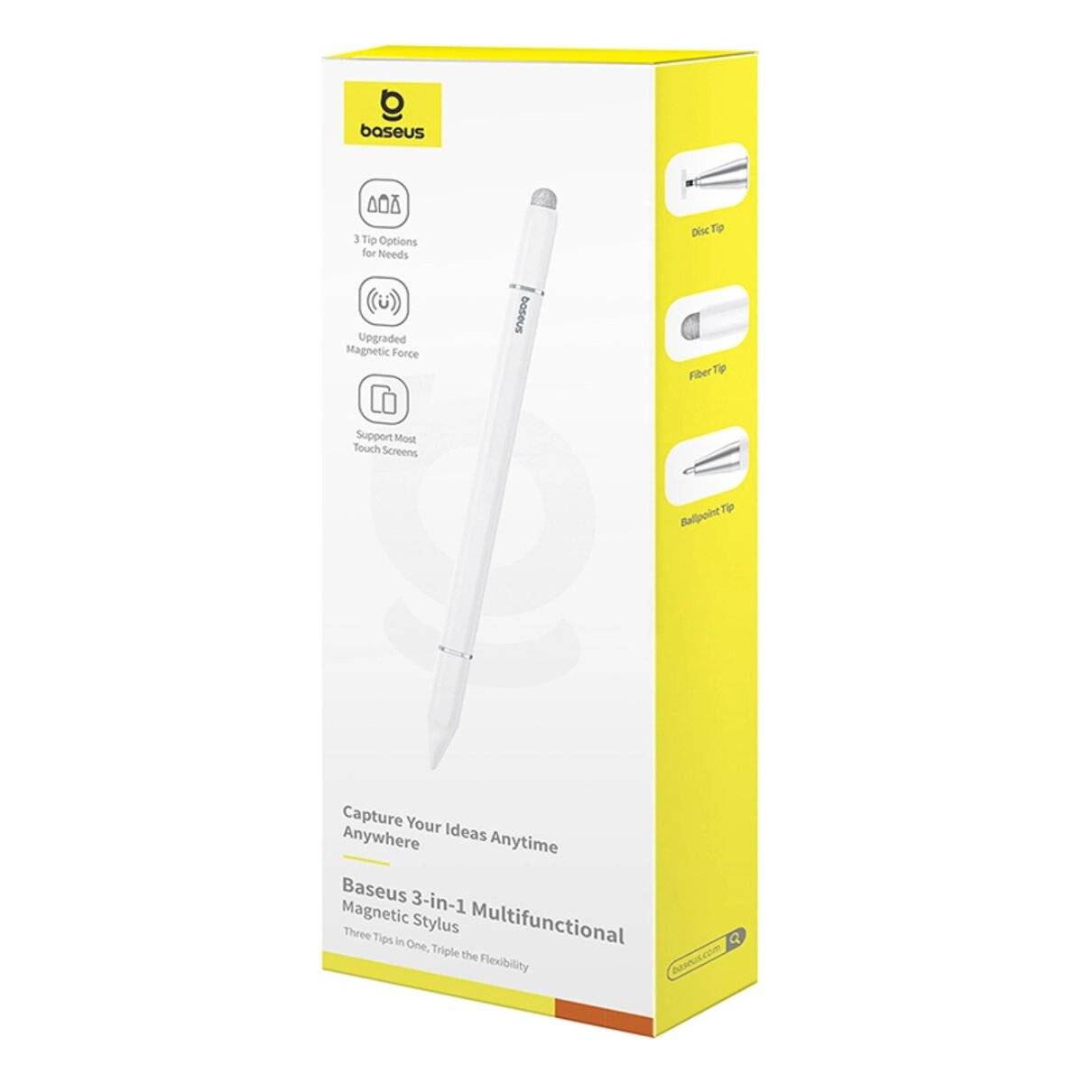 Baseus Smooth Writing III 3in1 Passiver Stylus - Magnetische Version - Weiß
