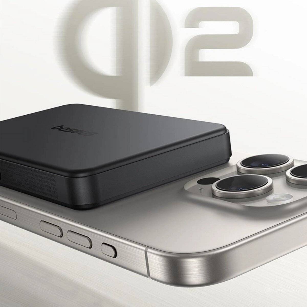 Baseus Airpow II 10000 mAh Qi2 Powerbank mit MagSafe 22,5 W mit Baseus Simple Series USB-C-Kabel – USB-C 20 V/3 A (30 cm) Schwarz