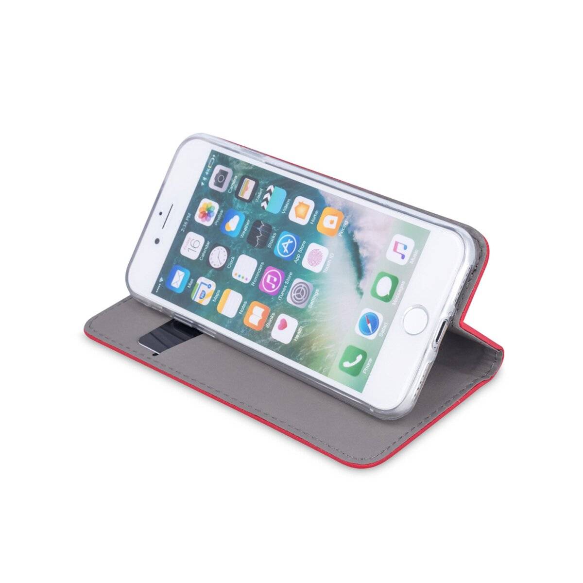 Smart Magnet Handyhülle mit Kartenfach & Standfunktion – kompatibel mit iPhone 17 Air Rot