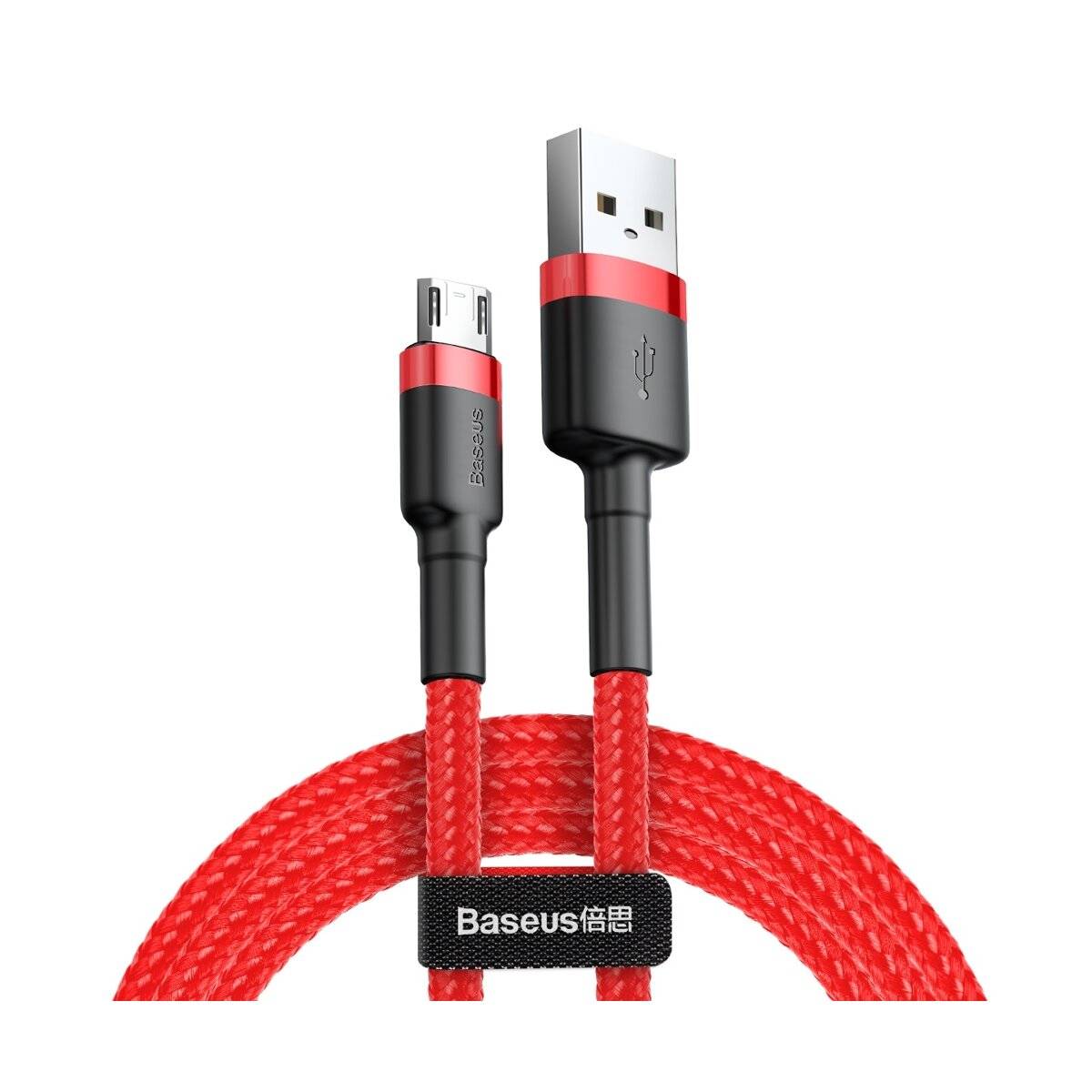 Baseus Cafule Cable durabel Kabel mit Nylon geflochtenes Ladekabel USB / micro USB QC3.0 2.4A 1M rot (CAMKLF-B09)